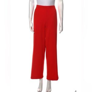 St John Wide-Leg Knit Pants, size XL, orange
